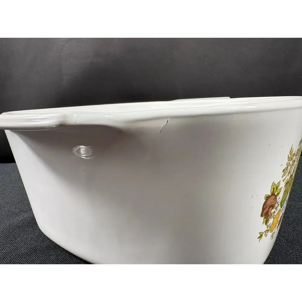 Vintage Corning Ware Casserole Dish Pyrex Lid The Spice of Life 3 Quart A-3-B